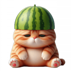 [LINEスタンプ] 夏を涼しくするスイカ猫,