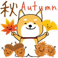 [LINEスタンプ] 秋の日常＊しばいぬくんの毎日