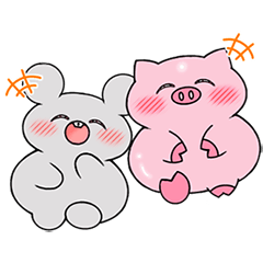 [LINEスタンプ] くいしんぼうねずみとブー
