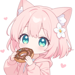 [LINEスタンプ] ドーナツ猫耳パーカーの女の子スタンプ