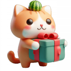 [LINEスタンプ] スイカ猫の超ハチャメチャ日常