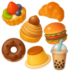 [LINEスタンプ] ぷっくりおいしい♥スウィーツ＆フード