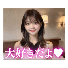 [LINEスタンプ] 【動く】清楚系女子とお泊まりデート❤️