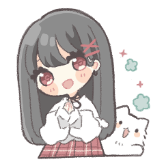 [LINEスタンプ] 黒髪ストレートヘアの女の子