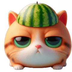[LINEスタンプ] おもしろスイカ猫の日常ショー