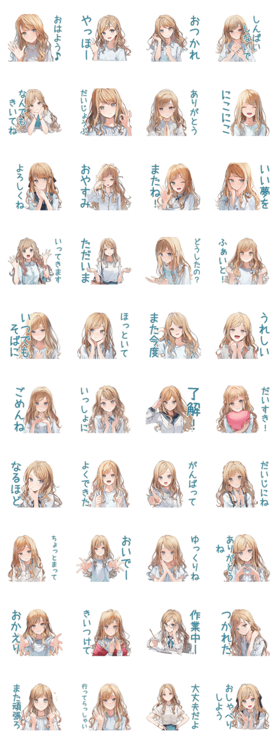 優しいお姉さんの毎日挨拶のスタンプ詳細