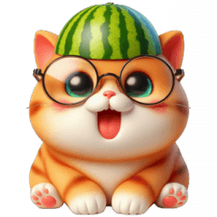 [LINEスタンプ] にゃんにゃんスイカ頭めっちゃかわいい