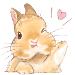 [LINEスタンプ] 日常使い「立ち耳うさぎ（オレンジ）」