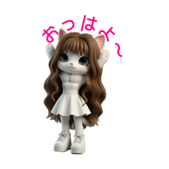[LINEスタンプ] 白猫の、りかsan