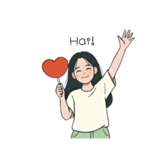 [LINEスタンプ] ハートで伝える女の子スタンプ
