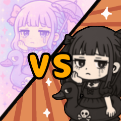 [LINEスタンプ] ユメカワスワン vs ゴスロリスワン