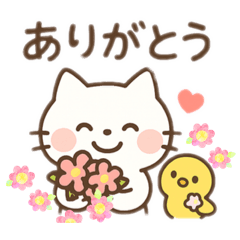 [LINEスタンプ] 使いやすい♪猫と小鳥