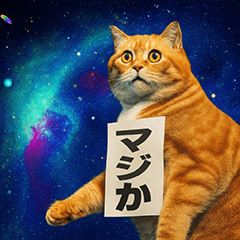 [LINEスタンプ] 宇宙の中の猫HD