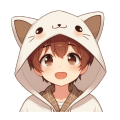 [LINEスタンプ] [アレンジ用]猫耳フードの男の子