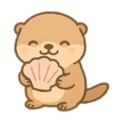 [LINEスタンプ] 貝大好きラッコちゃん