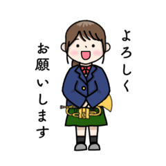 [LINEスタンプ] 吹奏楽部2‼︎トランペット奏者の女の子
