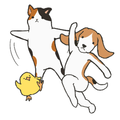 [LINEスタンプ] ひたすら喜ぶ動物たち