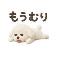 [LINEスタンプ] しろい まるまる トイプードル ビション