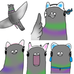[LINEスタンプ] ネコミミが好きな鳩 文字少なめ