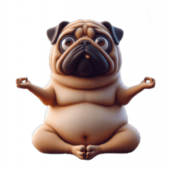 [LINEスタンプ] 面白いパグ犬のヨガ