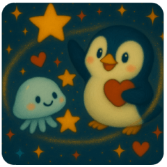 [LINEスタンプ] ⭐️ 星空ペンギン｜銀河のことば ⭐️