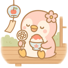 [LINEスタンプ] ももぺん夏第2弾・涼しさ＆食べ物スタンプ