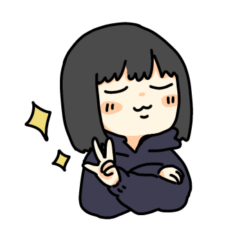 [LINEスタンプ] 黒髪ボブの女の子2