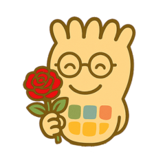 [LINEスタンプ] 反射区くんがバラの花言葉を紹介。