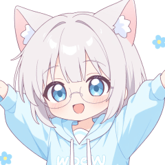 [LINEスタンプ] メガネ×猫耳パーカーな女の子スタンプ