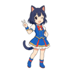 [LINEスタンプ] [アレンジ用]猫耳の制服アイドル