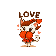 [LINEスタンプ] 動く！ チアガール りす＆ねこ 
