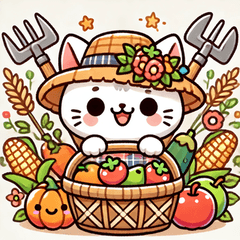 [LINEスタンプ] 収穫祭ねこ