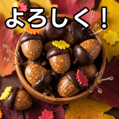 [LINEスタンプ] 秋のどんぐりキャンディー