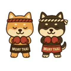 [LINEスタンプ] 仲良し夫婦のムエタイ柴犬2
