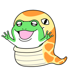 [LINEスタンプ] デカ動く 飲まれかけガエル silent