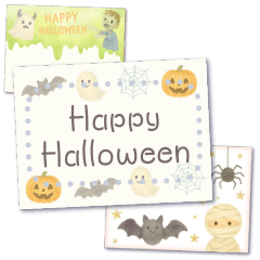 [LINEスタンプ] 書き込める♥水彩ハロウィンカード