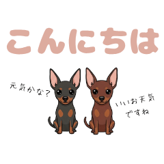 [LINEスタンプ] ミニピンのペアが素直な言葉を添えて☆