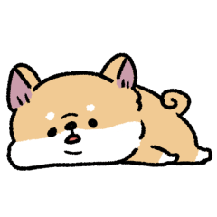 [LINEスタンプ] とけてる犬の柴犬(赤)