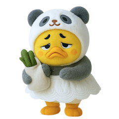 [LINEスタンプ] パンダの衣装を着た退屈なアヒル (NT)