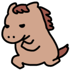 [LINEスタンプ] やや動く。ぽってりおうまさんのスタンプ