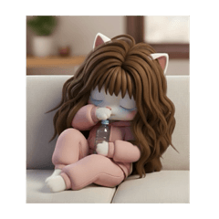 [LINEスタンプ] 白猫の、りかsan③