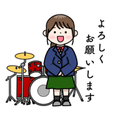 [LINEスタンプ] 吹奏楽部2‼︎パーカッション奏者の女の子