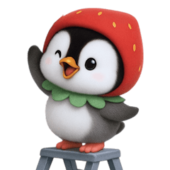 [LINEスタンプ] 赤い帽子のかわいいペンギン (NT)