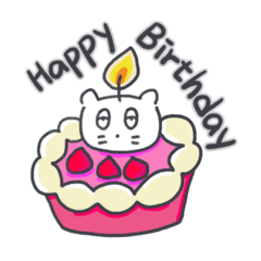 [LINEスタンプ] ベベニャンの誕生日パーティー(英語)