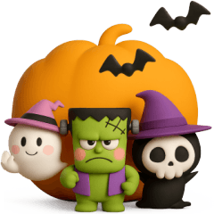 [LINEスタンプ] 今宵はハロウィン【ぷっくり3D】