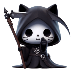 [LINEスタンプ] 死神ネコがあなたを探しに来た
