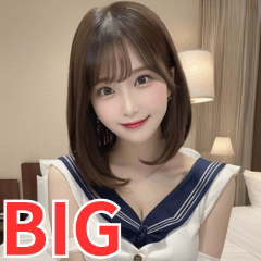 [LINEスタンプ] 【BIG】制服コスで働く夜職の美女
