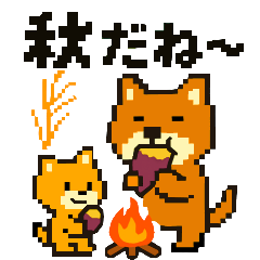 [LINEスタンプ] 秋だね～！ドット絵柴犬ほっこりハロウィン