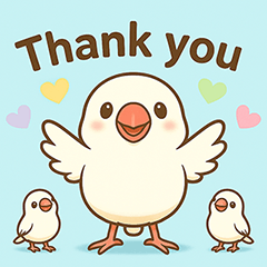 [LINEスタンプ] 白文鳥 日常 基本スタンプ①