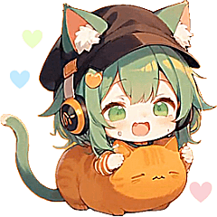 [LINEスタンプ] 【動く】猫が大好き♡猫耳ガール 日常
